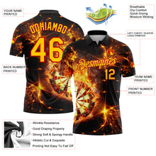 Charger l'image dans la galerie, Custom Black Yellow-Red 3D Pattern Design Flame Dart Board Performance Golf Polo Shirt