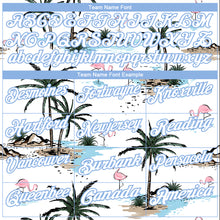 Laden Sie das Bild in den Galerie-Viewer, Custom White Light Blue 3D Pattern Design Hawaii Palm Trees Performance Golf Polo Shirt