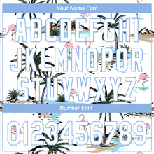 Laden Sie das Bild in den Galerie-Viewer, Custom White Light Blue 3D Pattern Design Hawaii Palm Trees Performance Golf Polo Shirt