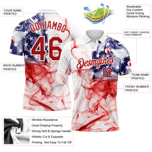 Charger l'image dans la galerie, Custom White Red-Purple 3D American Flag Performance Golf Polo Shirt
