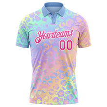 Загрузить изображение в средство просмотра галереи, Custom Pink White 3D Pattern Design Leopard Print Performance Golf Polo Shirt