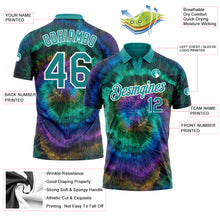 Load image into Gallery viewer, Custom Tie Dye Teal-White 3D Performance Golf Polo Shirt