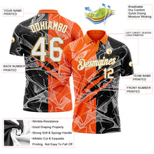 Laden Sie das Bild in den Galerie-Viewer, Custom Graffiti Pattern White Orange-Old Gold 3D Scratch Performance Golf Polo Shirt