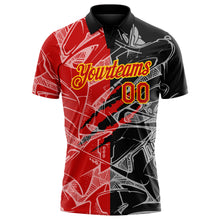 Load image into Gallery viewer, Custom Graffiti Pattern Red-Yellow 3D Scratch Performance Golf Polo Shirt