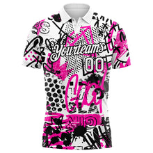 Load image into Gallery viewer, Custom Graffiti Pattern White-Black 3D Performance Golf Polo Shirt