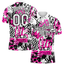 Load image into Gallery viewer, Custom Graffiti Pattern White-Black 3D Performance Golf Polo Shirt