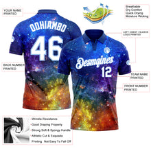 Load image into Gallery viewer, Custom Galactic White-Light Blue 3D Performance Golf Polo Shirt