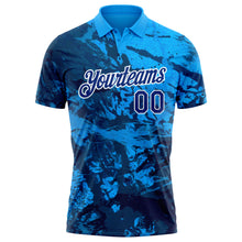 Laden Sie das Bild in den Galerie-Viewer, Custom Graffiti Pattern Royal-White 3D Performance Golf Polo Shirt
