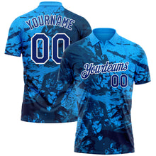 Laden Sie das Bild in den Galerie-Viewer, Custom Graffiti Pattern Royal-White 3D Performance Golf Polo Shirt