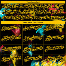 Laden Sie das Bild in den Galerie-Viewer, Custom Graffiti Pattern Black-Yellow 3D Performance Golf Polo Shirt