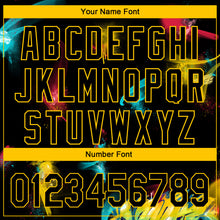 Laden Sie das Bild in den Galerie-Viewer, Custom Graffiti Pattern Black-Yellow 3D Performance Golf Polo Shirt