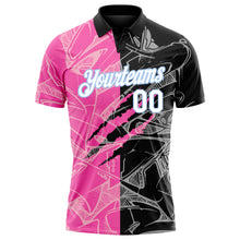 Laden Sie das Bild in den Galerie-Viewer, Custom Graffiti Pattern White-Light Blue 3D Scratch Performance Golf Polo Shirt