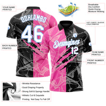 Laden Sie das Bild in den Galerie-Viewer, Custom Graffiti Pattern White-Light Blue 3D Scratch Performance Golf Polo Shirt