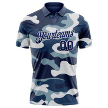 Charger l'image dans la galerie, Custom Camo Navy-Light Gray Performance Salute To Service Golf Polo Shirt