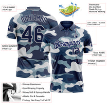 Charger l'image dans la galerie, Custom Camo Navy-Light Gray Performance Salute To Service Golf Polo Shirt