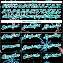 Загрузить изображение в средство просмотра галереи, Custom Black Teal-White 3D Pattern Design Hawaii Palm Trees Performance Golf Polo Shirt