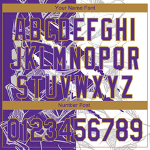 Laden Sie das Bild in den Galerie-Viewer, Custom Graffiti Pattern Purple-Old Gold 3D Scratch Performance Golf Polo Shirt