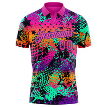 Laden Sie das Bild in den Galerie-Viewer, Custom Graffiti Pattern Pink-Purple 3D Performance Golf Polo Shirt
