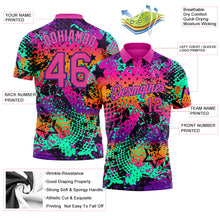 Laden Sie das Bild in den Galerie-Viewer, Custom Graffiti Pattern Pink-Purple 3D Performance Golf Polo Shirt