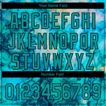 Load image into Gallery viewer, Custom Tie Dye Teal-Black 3D Performance Golf Polo Shirt