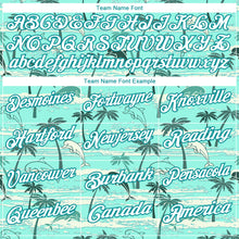 Загрузить изображение в средство просмотра галереи, Custom Teal White 3D Pattern Design Hawaii Palm Trees Performance Golf Polo Shirt