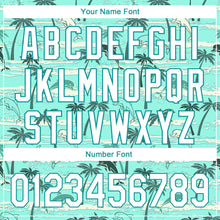 Загрузить изображение в средство просмотра галереи, Custom Teal White 3D Pattern Design Hawaii Palm Trees Performance Golf Polo Shirt