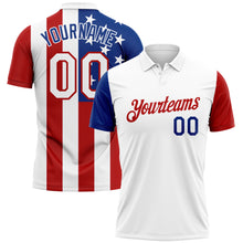 Charger l'image dans la galerie, Custom White Red-Royal 3D American Flag Performance Golf Polo Shirt