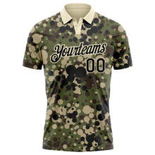 Charger l'image dans la galerie, Custom Camo Black-Cream Performance Salute To Service Golf Polo Shirt