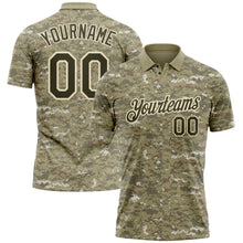 Load image into Gallery viewer, Custom Camo Olive-Cream Performance Salute To Service Golf Polo Shirt
