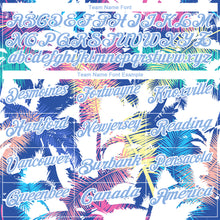 Laden Sie das Bild in den Galerie-Viewer, Custom White Light Blue 3D Pattern Design Hawaii Palm Trees Performance Golf Polo Shirt