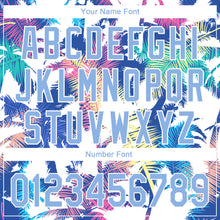 Laden Sie das Bild in den Galerie-Viewer, Custom White Light Blue 3D Pattern Design Hawaii Palm Trees Performance Golf Polo Shirt