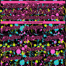 Laden Sie das Bild in den Galerie-Viewer, Custom Graffiti Pattern Black-Pink 3D Neon Splatter Performance Golf Polo Shirt