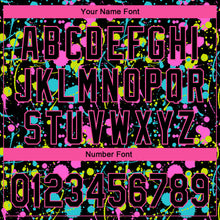 Laden Sie das Bild in den Galerie-Viewer, Custom Graffiti Pattern Black-Pink 3D Neon Splatter Performance Golf Polo Shirt