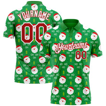 Загрузить изображение в средство просмотра галереи, Custom Grass Green Red-White 3D Christmas Performance Golf Polo Shirt