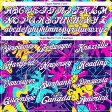 Laden Sie das Bild in den Galerie-Viewer, Custom Graffiti Pattern White-Purple 3D Performance Golf Polo Shirt