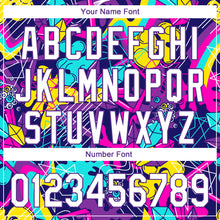 Laden Sie das Bild in den Galerie-Viewer, Custom Graffiti Pattern White-Purple 3D Performance Golf Polo Shirt