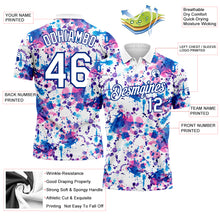 Laden Sie das Bild in den Galerie-Viewer, Custom Graffiti Pattern White-Royal 3D Abstract Watercolor Performance Golf Polo Shirt