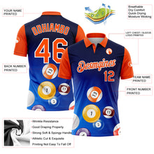 Charger l'image dans la galerie, Custom Royal Orange-White 3D Pattern Design Billiards Performance Polo Shirt