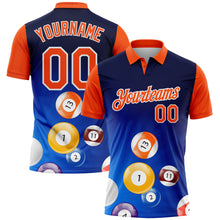 Charger l'image dans la galerie, Custom Royal Orange-White 3D Pattern Design Billiards Performance Polo Shirt