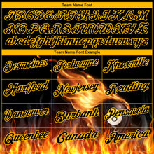 Load image into Gallery viewer, Custom Black Yellow 3D Pattern Design Flame Billiards 8 Ball Performance Polo Shirt