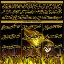 Charger l'image dans la galerie, Custom Black Old Gold 3D Pattern Design Flame Billiards 8 Ball Performance Polo Shirt