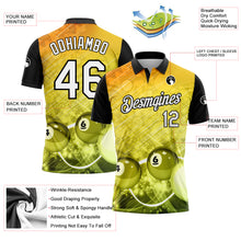 Charger l'image dans la galerie, Custom Yellow White-Black 3D Pattern Design Billiards Performance Polo Shirt