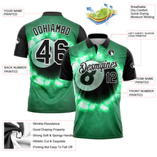 Charger l'image dans la galerie, Custom Kelly Green Black-White 3D Pattern Design Flame Billiards 8 Ball Performance Polo Shirt