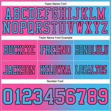 Laden Sie das Bild in den Galerie-Viewer, Custom Sky Blue Pink-Black Authentic Gradient Fashion Football Jersey