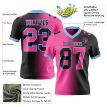 Laden Sie das Bild in den Galerie-Viewer, Custom Black Pink-Light Blue Authentic Gradient Fashion Football Jersey