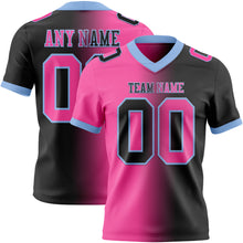 Laden Sie das Bild in den Galerie-Viewer, Custom Black Pink-Light Blue Authentic Gradient Fashion Football Jersey