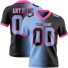 Laden Sie das Bild in den Galerie-Viewer, Custom Black Light Blue-Pink Authentic Gradient Fashion Football Jersey