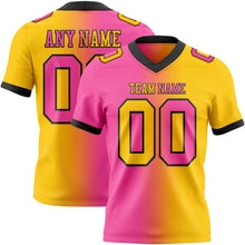 Laden Sie das Bild in den Galerie-Viewer, Custom Yellow Pink-Black Authentic Gradient Fashion Football Jersey