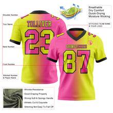 Laden Sie das Bild in den Galerie-Viewer, Custom Neon Yellow Pink-Black Authentic Gradient Fashion Football Jersey
