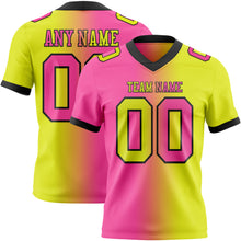 Laden Sie das Bild in den Galerie-Viewer, Custom Neon Yellow Pink-Black Authentic Gradient Fashion Football Jersey